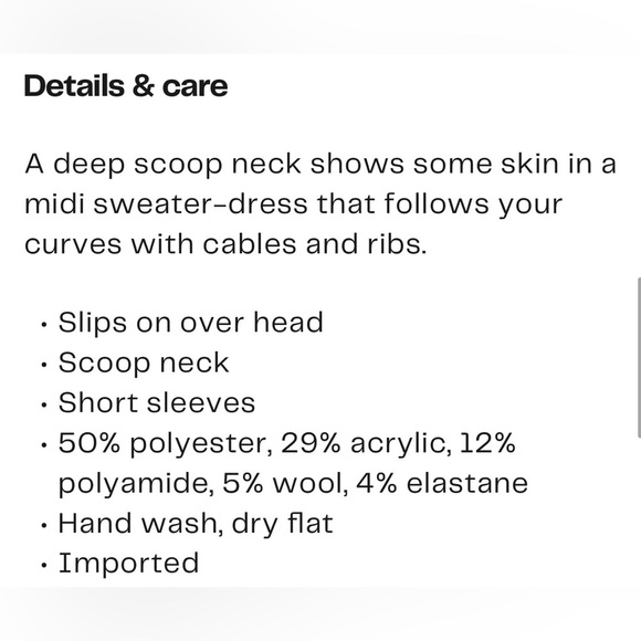 Free People Madsen Midi Cream Sweater Dress NWT M XL Oat milk - Picture 10 of 12